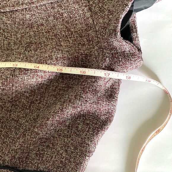 VTG Ann Taylor Purple Tweed Cap Sleeve Sheath Lined Corpcore Officecore Dress 6 - Picture 5 of 10
